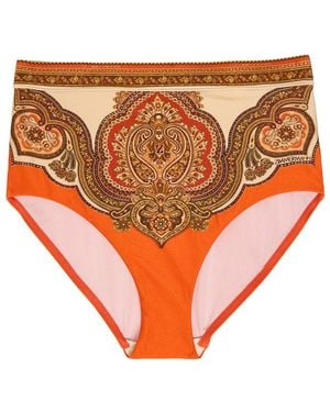 Zimmermann Mahon Patterned Bikini Brief - Orange