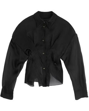 A.W.A.K.E. MODE Darted Silk-Organza Shirt - Black