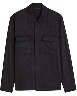 Sunspel Wool And Cashmere-Blend Overshirt - Black