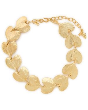 Kenneth Jay Lane Leaf 22Kt-Plated Necklace - Metallic