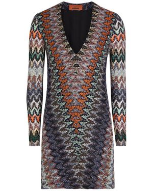 Missoni Patterned Fine-Knit Mini Dress - Multicolour