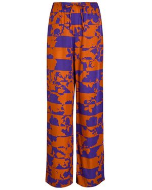 Dries Van Noten Puvis Printed Wide-Leg Trousers - Red
