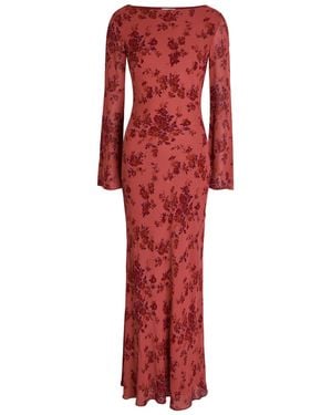 Reformation Esra Floral Chiffon Maxi Dress - Red
