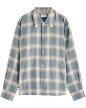 Second Layer Relaxed Long Sleeve Cotton-Blend Shirt - Blue