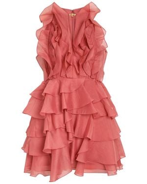 Aje. Cleo Ruffled Chiffon Mini Dress - Red