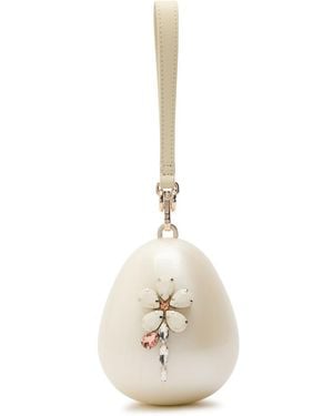 Simone Rocha Micro Egg Embellished Acrylic Cross-Body Bag - Natural
