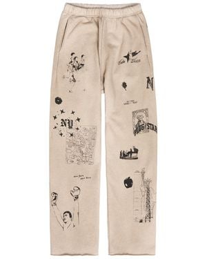 Duke & Dexter Sketch Printed Cotton Joggers - Natural