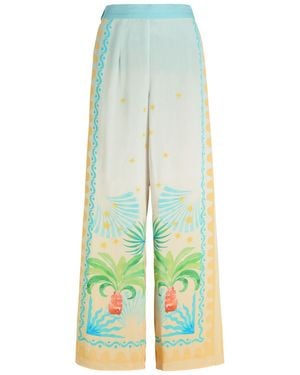 Never Fully Dressed Rio Elissa Printed Straight-Leg Trousers - Green