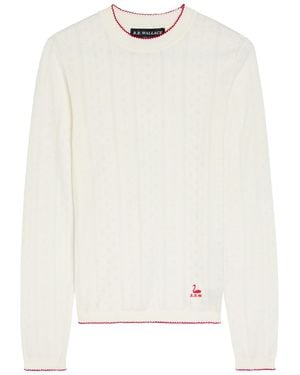 B.B. Wallace Nauman Pointelle-Knit Cotton Top - Natural