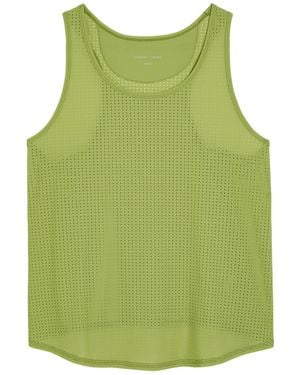 Literary Sport Leni Perforated Stretch-Jersey Tank Top - Green