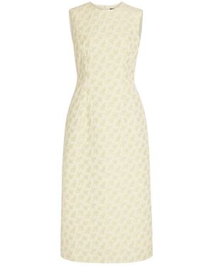 Simone Rocha Bustle Contour Floral Cotton-Blend Midi Dress - Natural