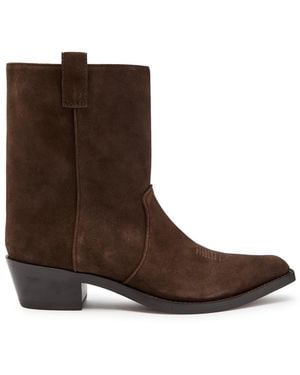 KHAITE Clive 35 Suede Ankle Boots - Brown