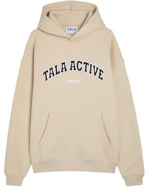 Tala Logo-Embroidered Hooded Cotton-Blend Sweatshirt - Natural
