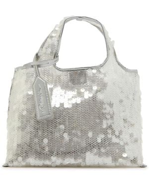 3.1 Phillip Lim Mini Market Sequin-Embellished Mesh Tote Bag - Gray