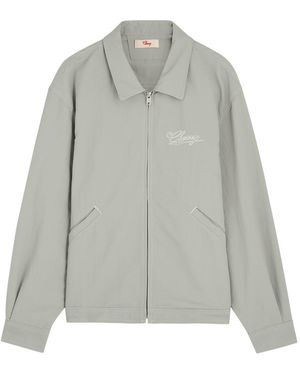 CHERRY LA Logo-Embroidered Shell Jacket - Grey