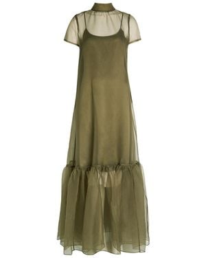 STAUD Calluna Tiered Organza Gown - Green