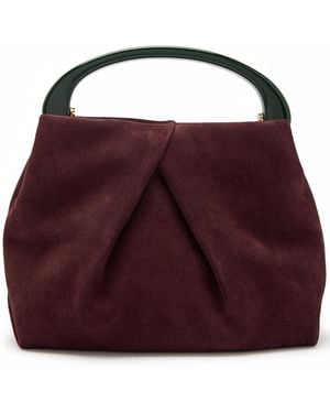 Dries Van Noten Crisp Suede Top Handle Bag - Purple
