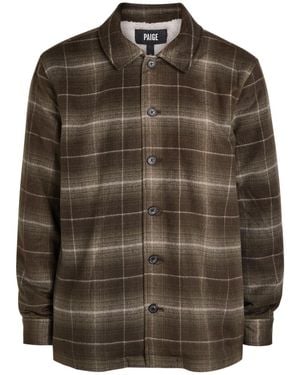 PAIGE Telford Plaid Flannel Jacket - Brown