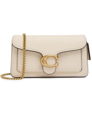 COACH Tabby 19 Pebbled Leather Wristlet Bag - Natural