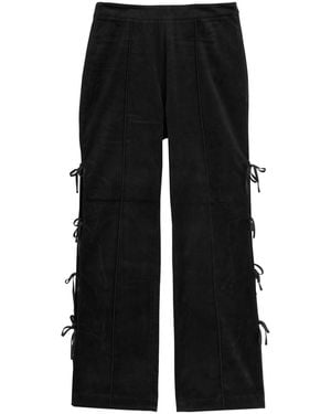 Kitri Rosamund Cut-Out Velvet Trousers - Black