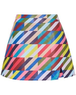 Olivia Rubin Laurie Printed Faux Leather Mini Skirt - White