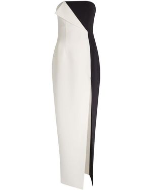 Ronny Kobo River Colour-Block Strapless Crepe Midi Dress - White