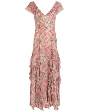 RIXO London Ambika Patterned Silk-Chiffon Maxi Dress - Pink