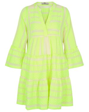 Devotion Ella Embroidered Cotton-Blend Mini Dress - Green