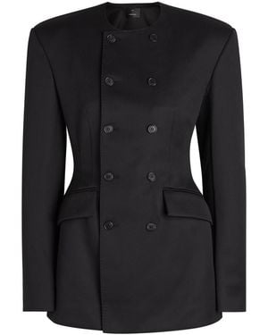 Wardrobe NYC X Rhw Double-Breasted Wool-Blend Mini Blazer Dress - Black