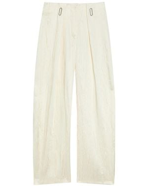 Sportmax Textured Satin Trousers - White