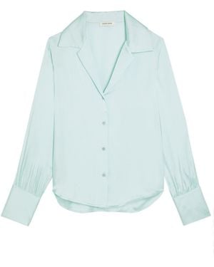 Anine Bing Bethany Silk-Blend Shirt - Blue