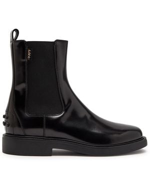 Tod's Gomma 20L Patent Leather Chelsea Boots - Black