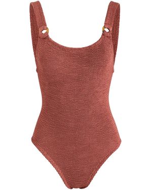 Hunza G Domino Crinkle Swimsuit - Red