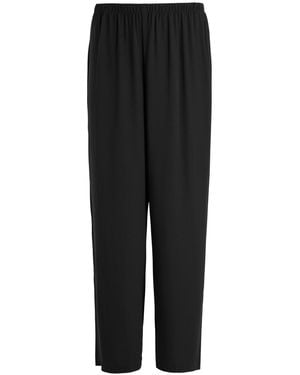 Eileen Fisher Straight-Leg Silk-Crepe Trousers - Black