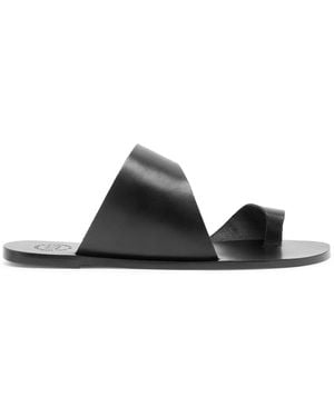 Atp Atelier Centola Leather Thong Sandals - Black