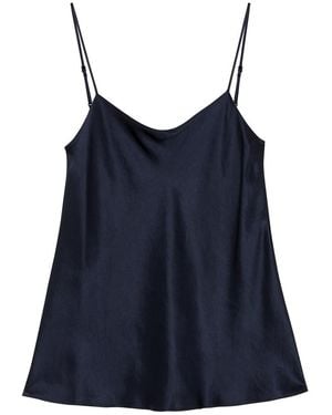 Vince Hammered Satin Top - Blue