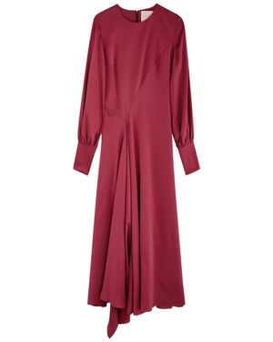 ROKSANDA Hayat Draped Silk-Satin Midi Dress - Red