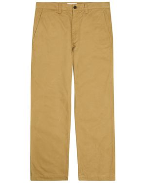 vowels Straight-Leg Cotton Trousers - Natural