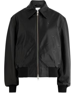 Christopher Esber Leather Bomber Jacket - Black