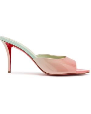 Christian Louboutin Miss Z 80 Patent Leather Mules - Pink