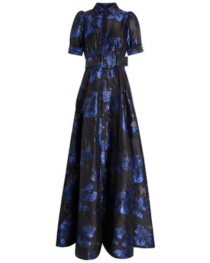 Rebecca Vallance Alexandra Floral-Jacquard Woven Maxi Dress - Blue