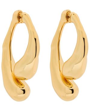 Alexis Molten Front-Back 14Kt-Plated Drop Earrings - Metallic