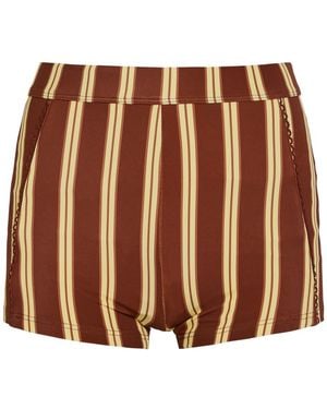 Damson Madder Trudi Striped Swim Shorts - Brown