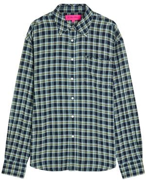 The Elder Statesman Dune Plaid Cotton Shirt - Green