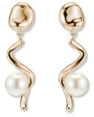 AGMES Short Teneille 18K Vermeil Earrings - White