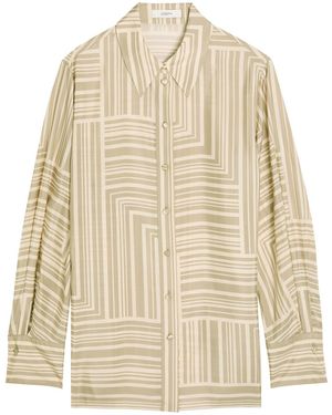 JOSEPH Atlan Printed Silk Shirt - Natural