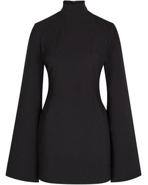 Solace London Laurel Bell-Sleeve Crepe Mini Dress - Black