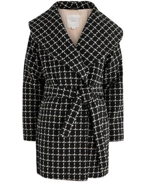 Varley Milla Checked Wool-Blend Wrap Jacket - Black
