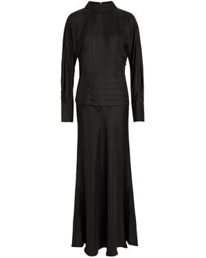 Rohe Tuxedo-Style Silk Midi Dress - Black
