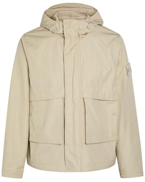 Stone Island Ghost Hooded Cotton-Poplin Parka Jacket - Natural